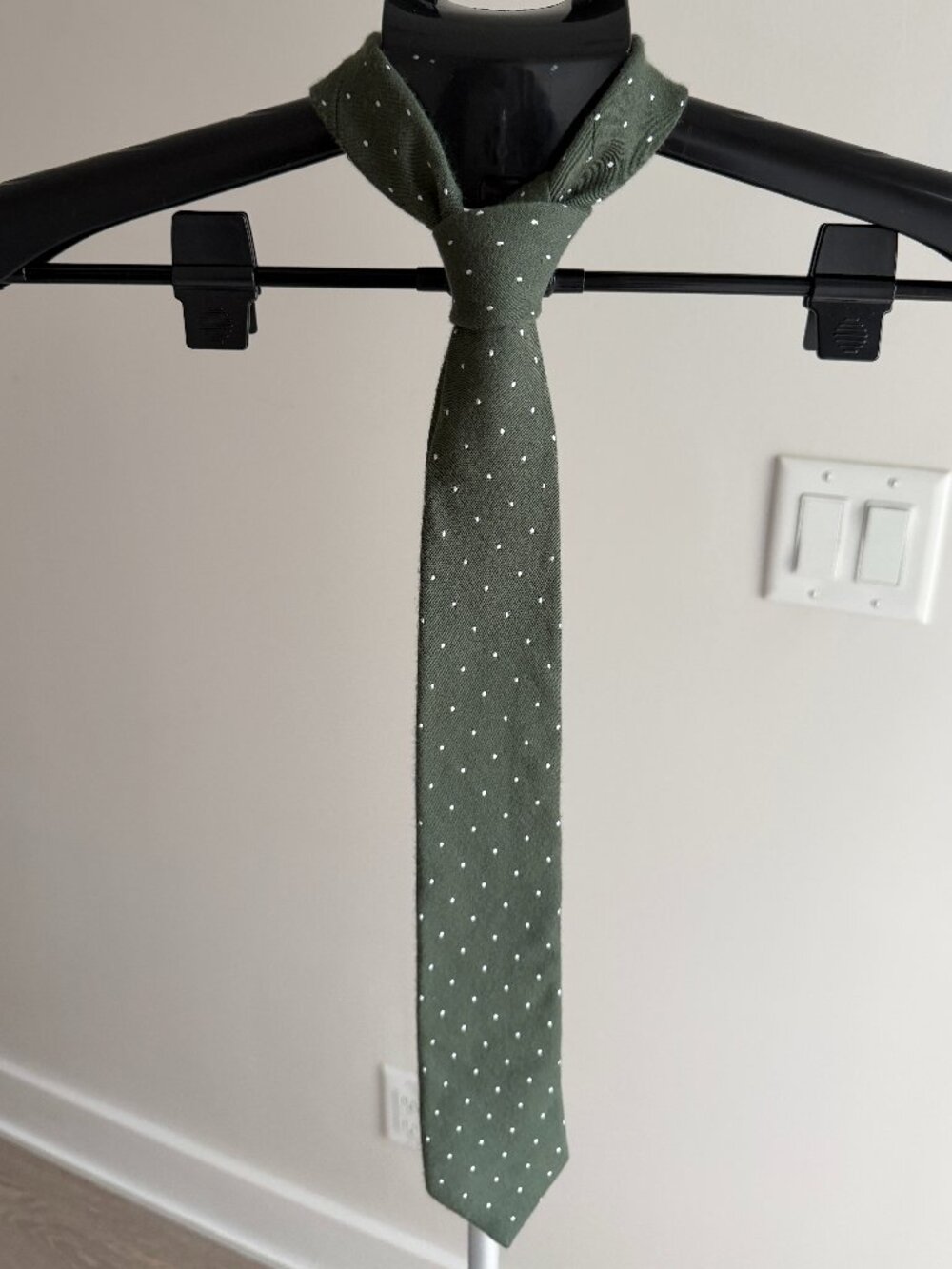J. Crew Olive Cotton/Silk Blend Tie